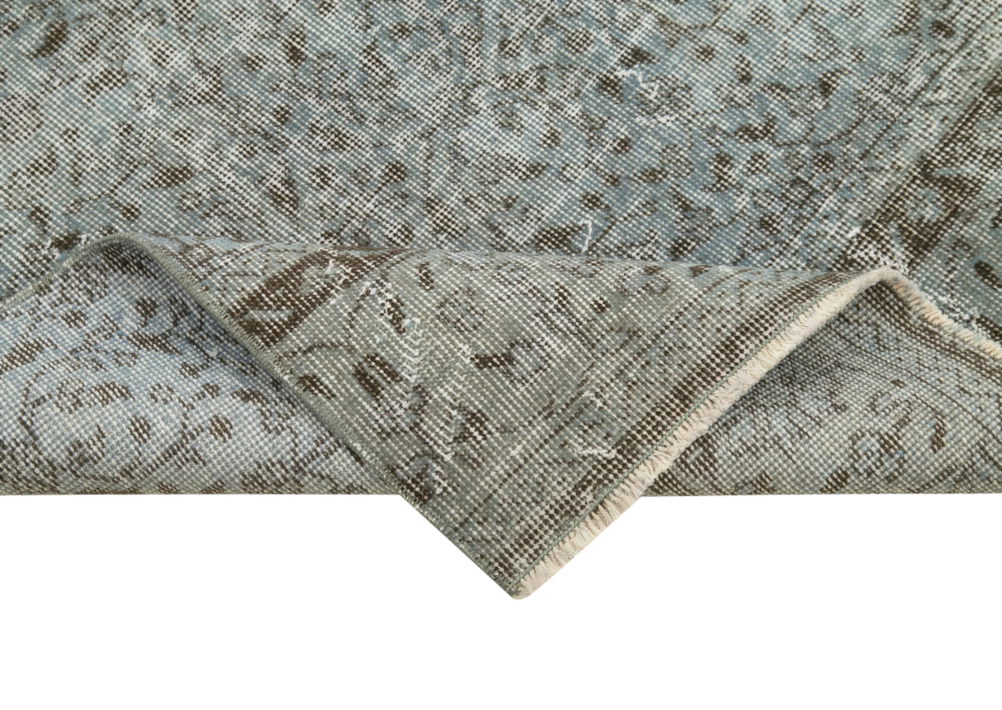 Handmade Vintage Area Rug – Overdyed Blue Rug | Turkish Vintage Carpet 2'7''x9'10''