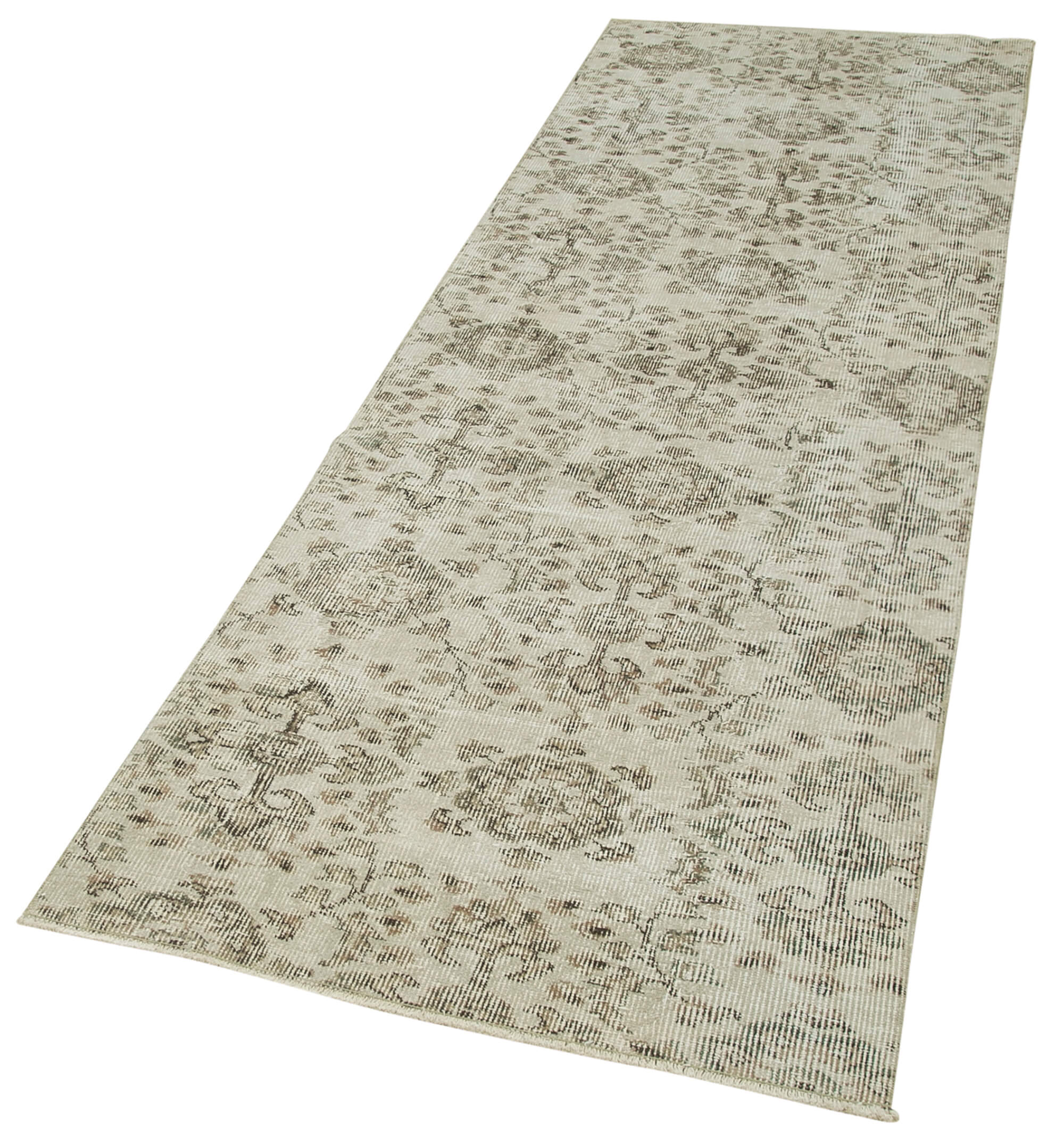 Handmade Vintage Area Rug – Overdyed Wool Rug | Turkish Hand Knotted Cotton Weave 2'11"x9'0"