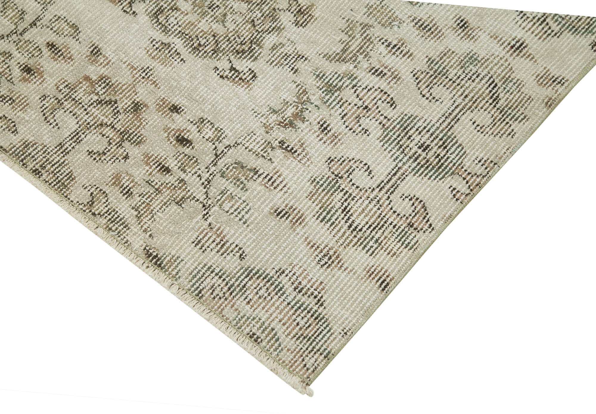 Handmade Vintage Area Rug – Overdyed Wool Rug | Turkish Hand Knotted Cotton Weave 2'11"x9'0"