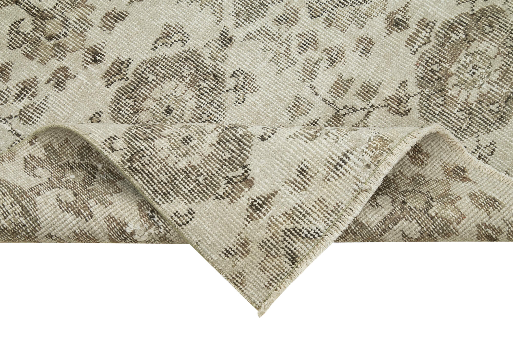 Handmade Vintage Area Rug – Overdyed Wool Rug | Turkish Hand Knotted Cotton Weave 2'11"x9'0"