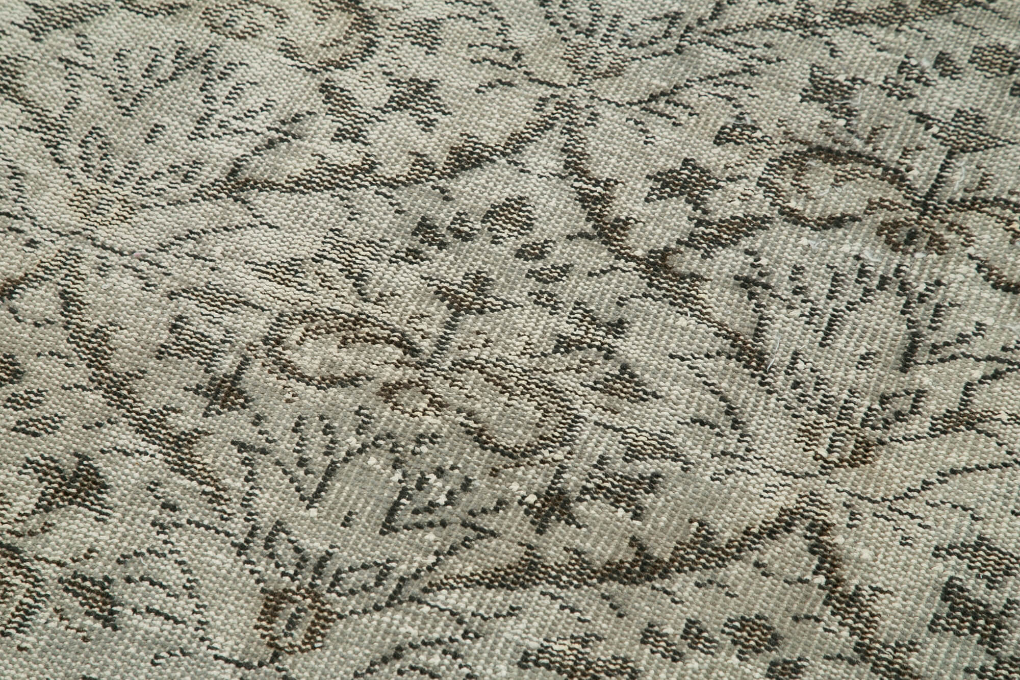 Handmade Area Rug – Overdyed Beige Vintage Cotton Wool Carpet 3'0" x 10'0"
