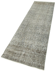 Vintage Wool Area Rug – Handmade Overdyed Blue Cotton Wool Rug 2'6'' x 9'9''