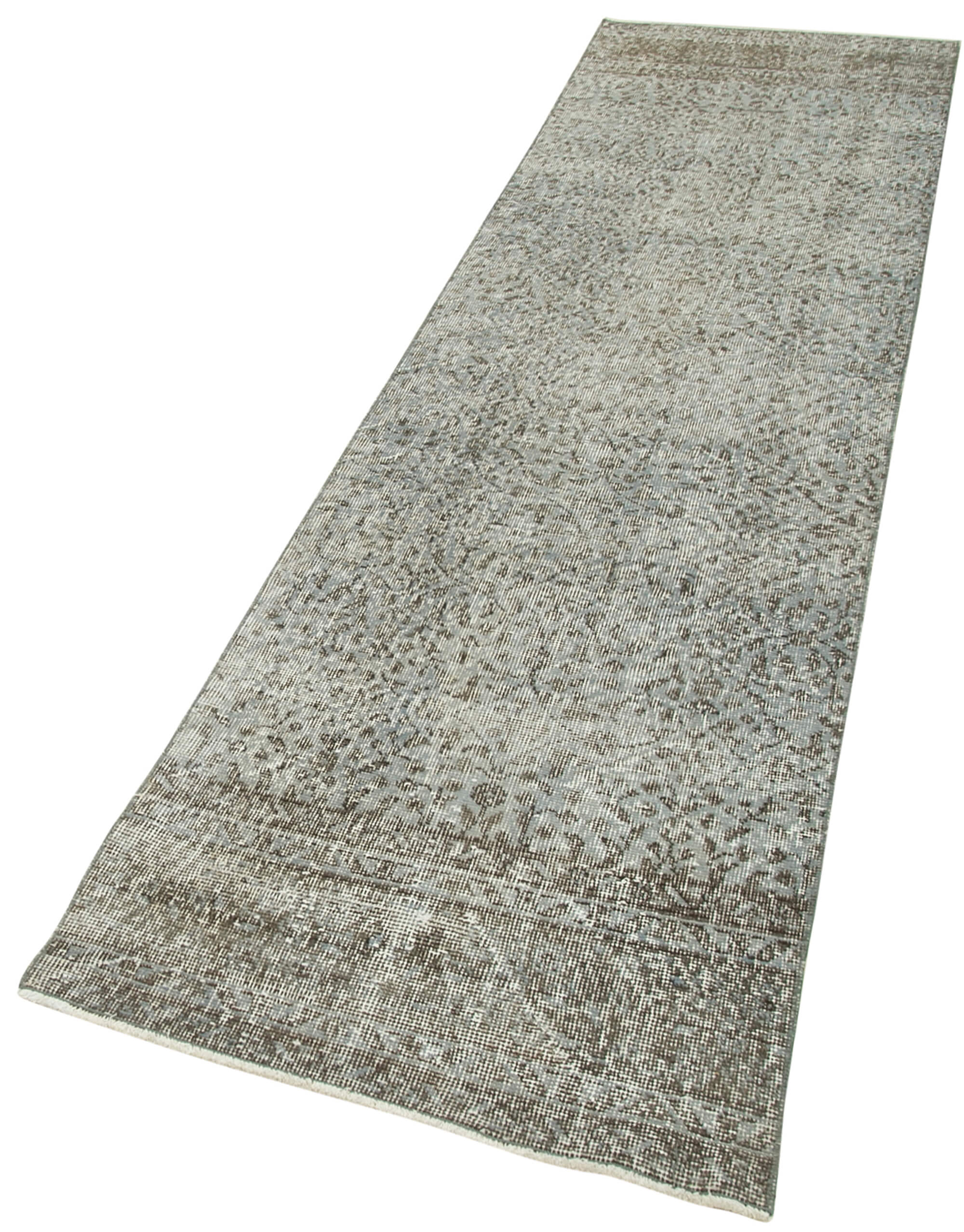 Vintage Wool Area Rug – Handmade Overdyed Blue Cotton Wool Rug 2'6'' x 9'9''