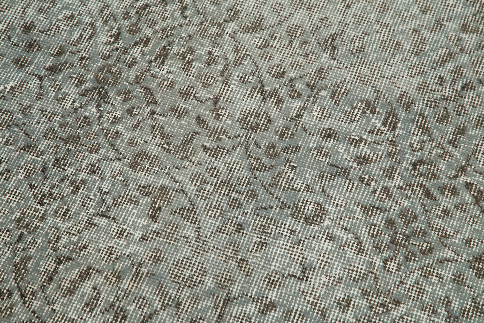 Vintage Wool Area Rug – Handmade Overdyed Blue Cotton Wool Rug 2'6'' x 9'9''
