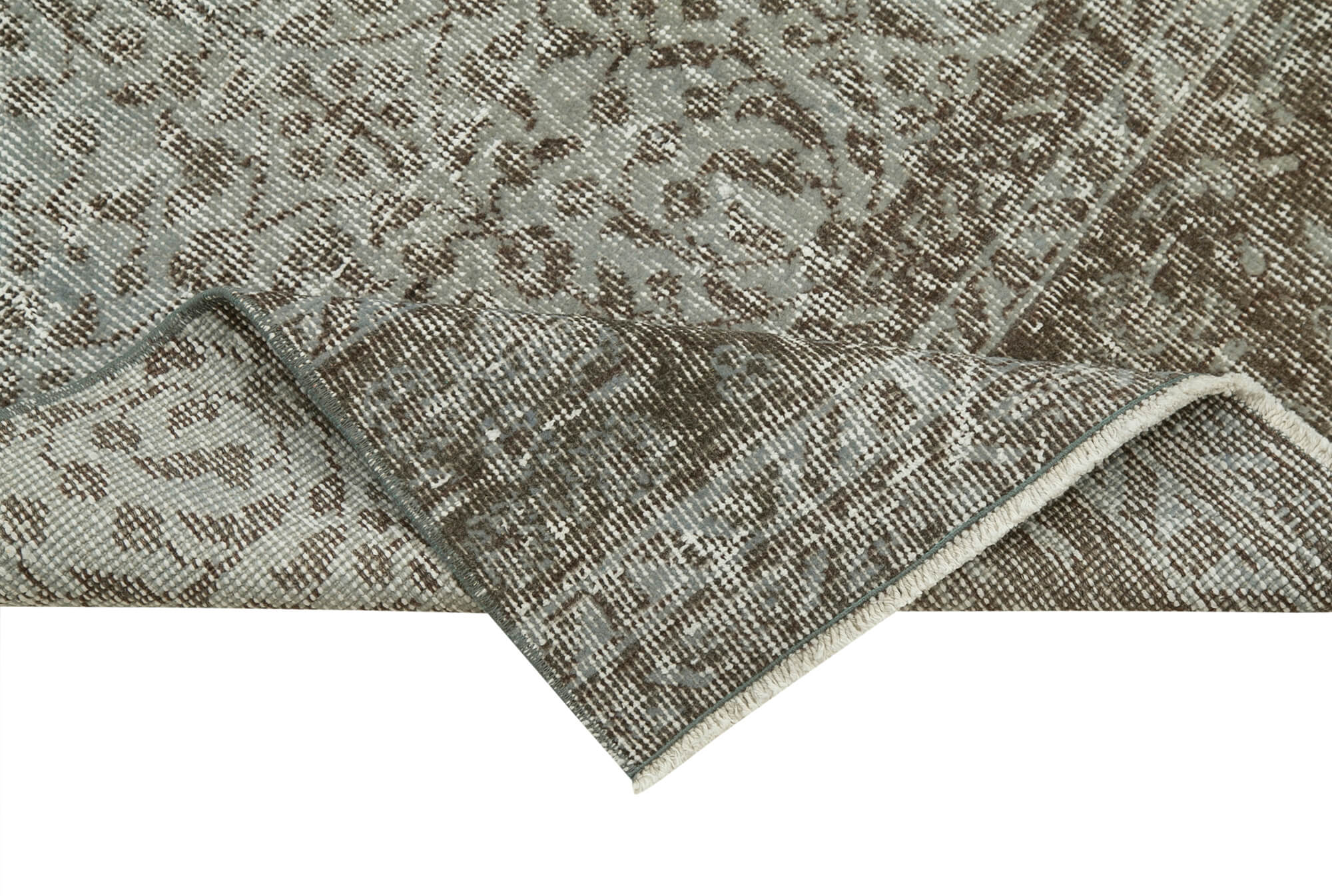 Vintage Wool Area Rug – Handmade Overdyed Blue Cotton Wool Rug 2'6'' x 9'9''