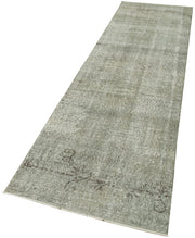 Vintage Wool Area Rug – Handmade Overdyed Blue Turkish Hand Knotted Carpet 2'8''x10'2''