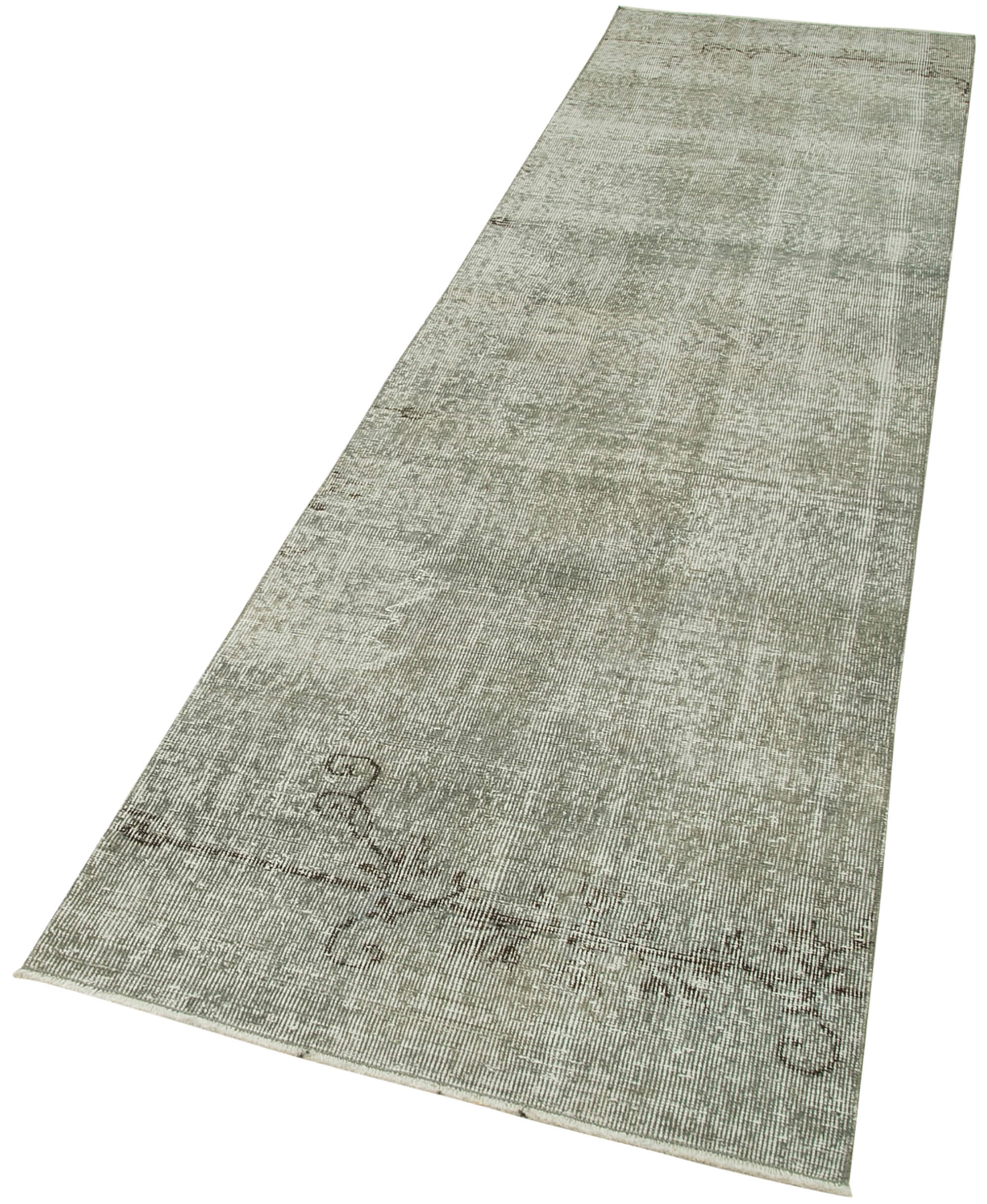 Vintage Wool Area Rug – Handmade Overdyed Blue Turkish Hand Knotted Carpet 2'8''x10'2''