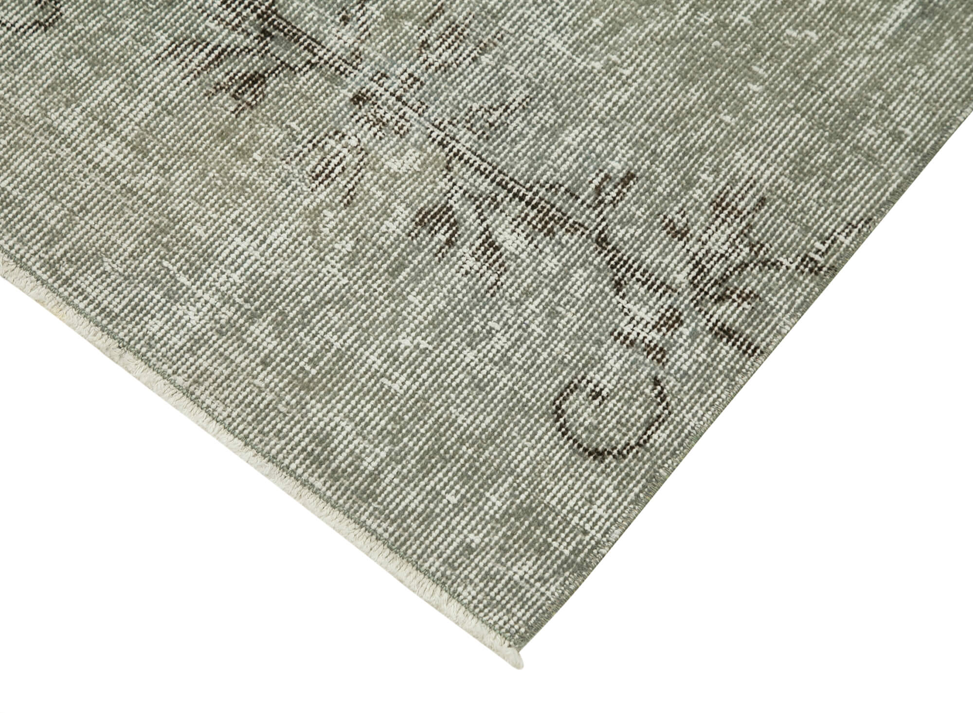 Vintage Wool Area Rug – Handmade Overdyed Blue Turkish Hand Knotted Carpet 2'8''x10'2''