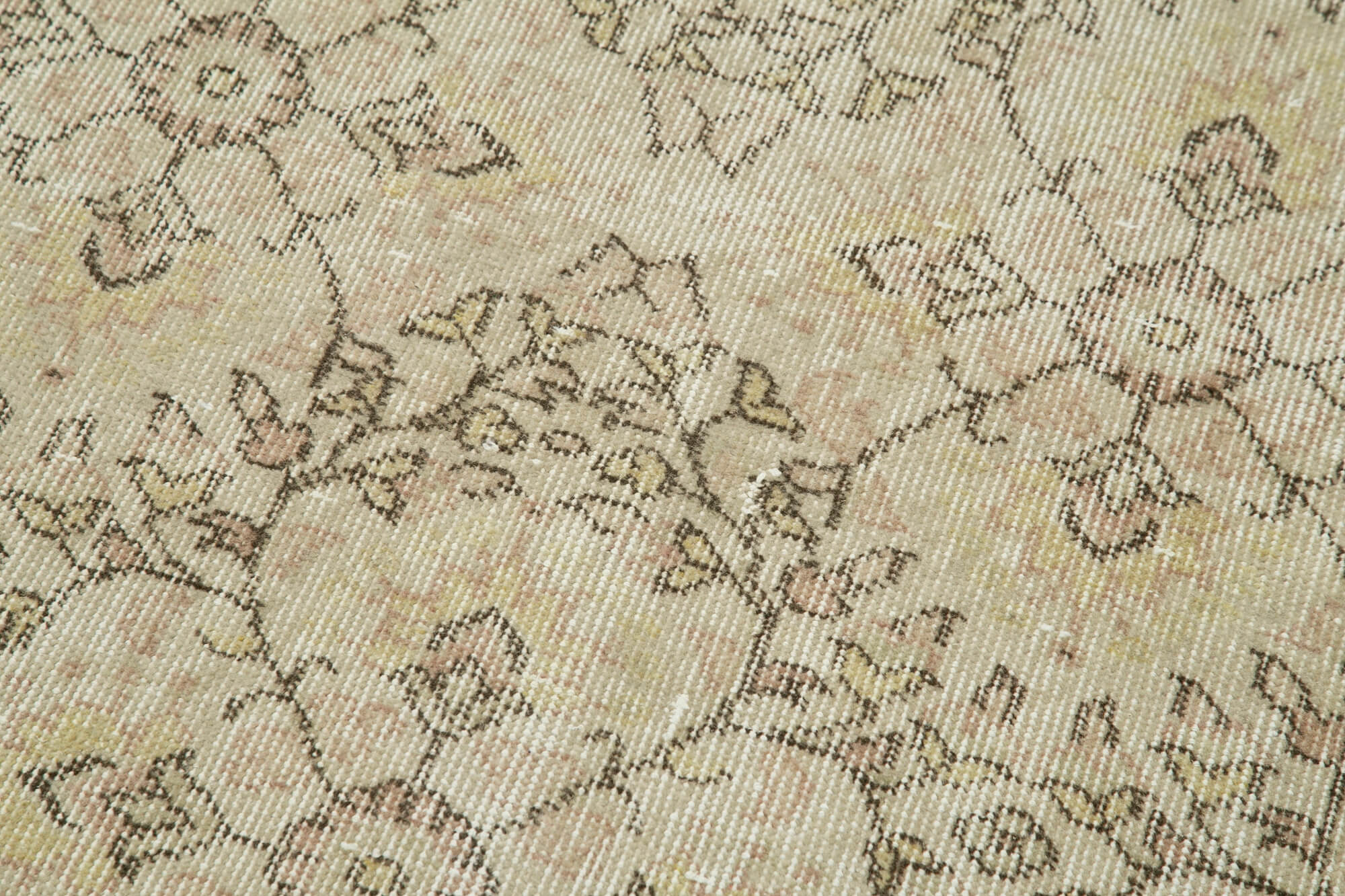 Handmade Area Rug – Overdyed Wool Vintage Cotton Rug | Soft Durable Beige Carpet