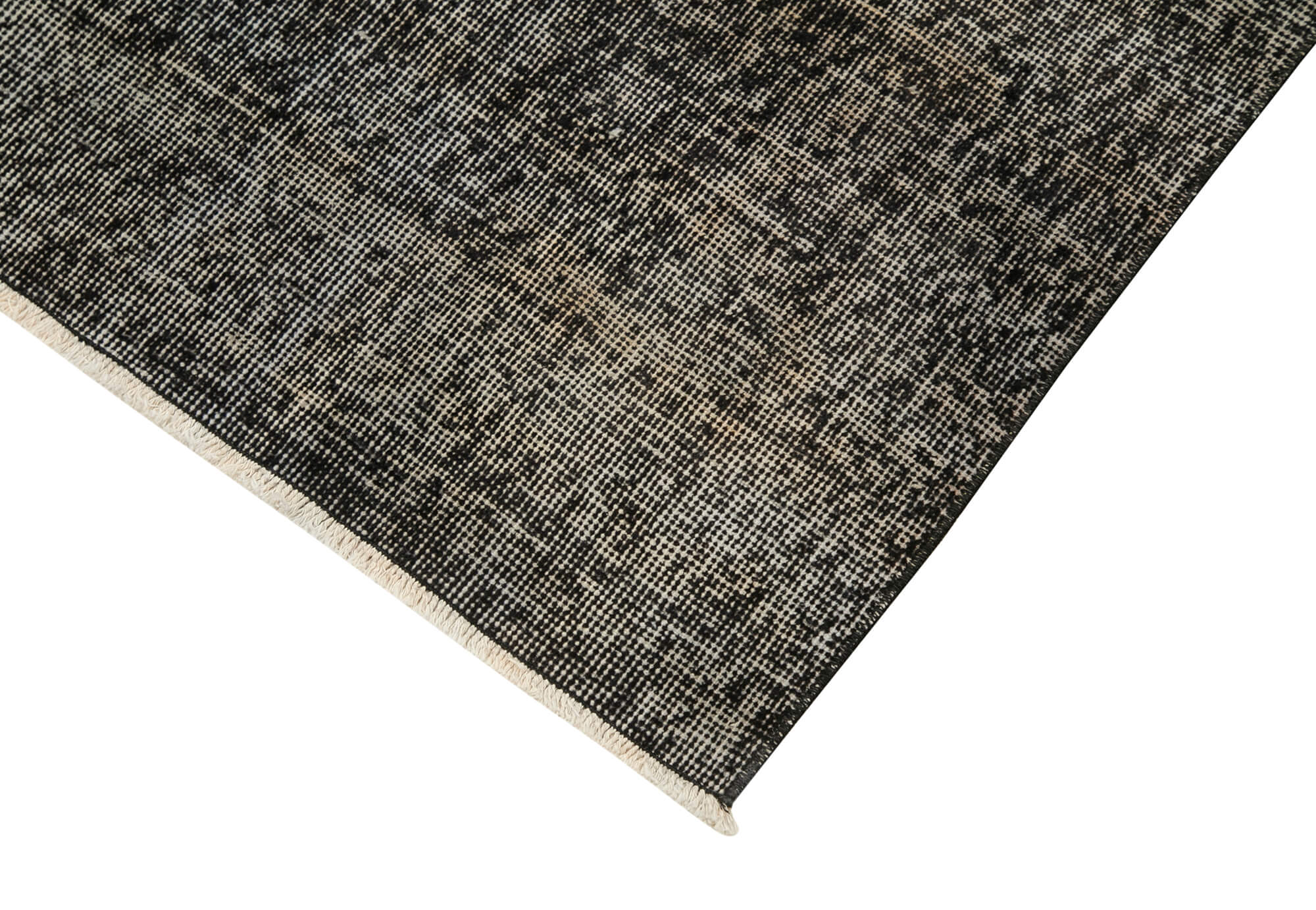 Handmade Vintage Area Rug – Overdyed Wool Rug | Black Cotton Wool Carpet 2'8''x10'1''
