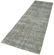 Vintage Handmade Area Rug - Overdyed Blue Turkish Cotton Wool Carpet 3'0'' x 10'3''