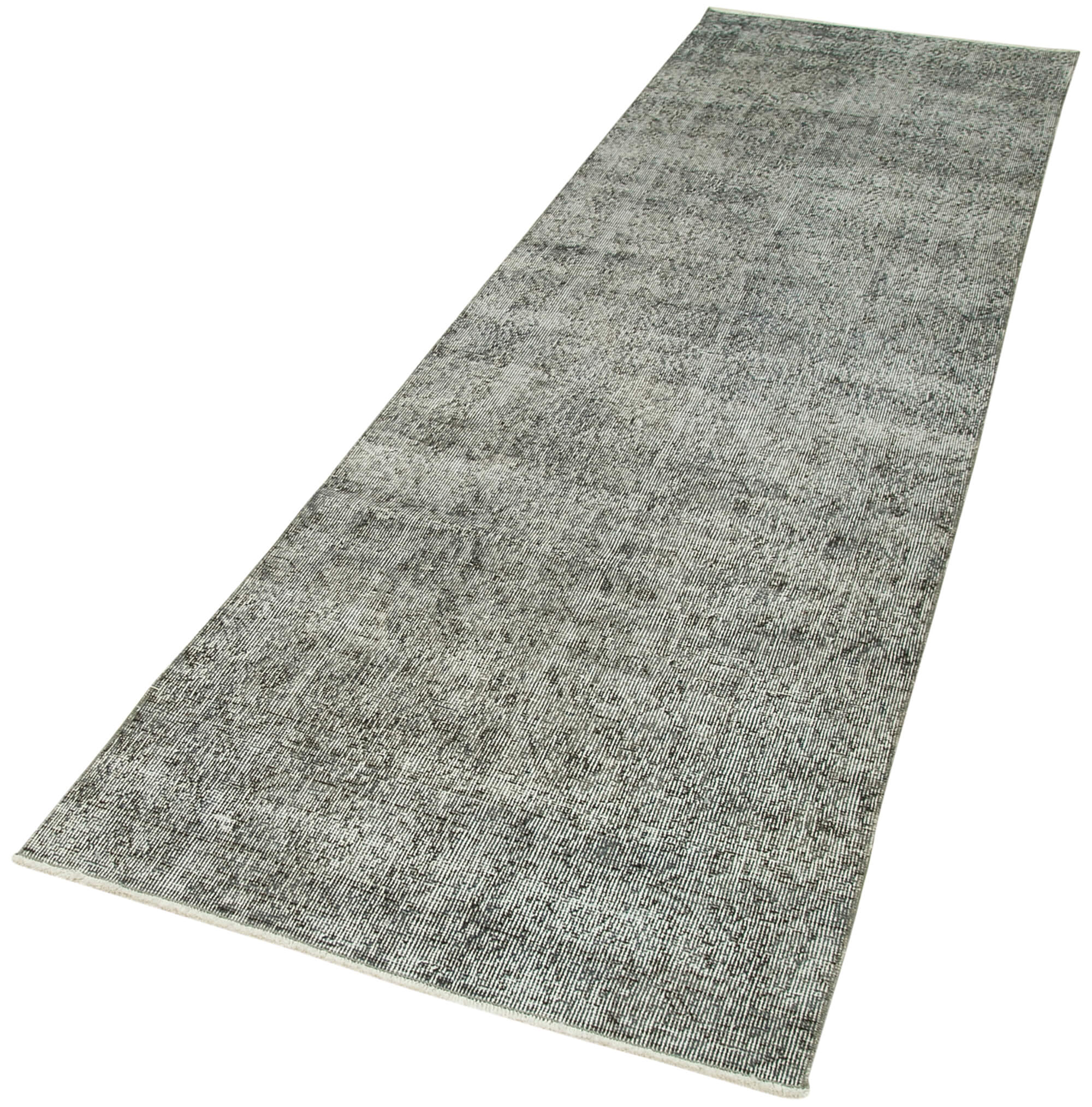 Vintage Handmade Area Rug - Overdyed Blue Turkish Cotton Wool Carpet 3'0'' x 10'3''