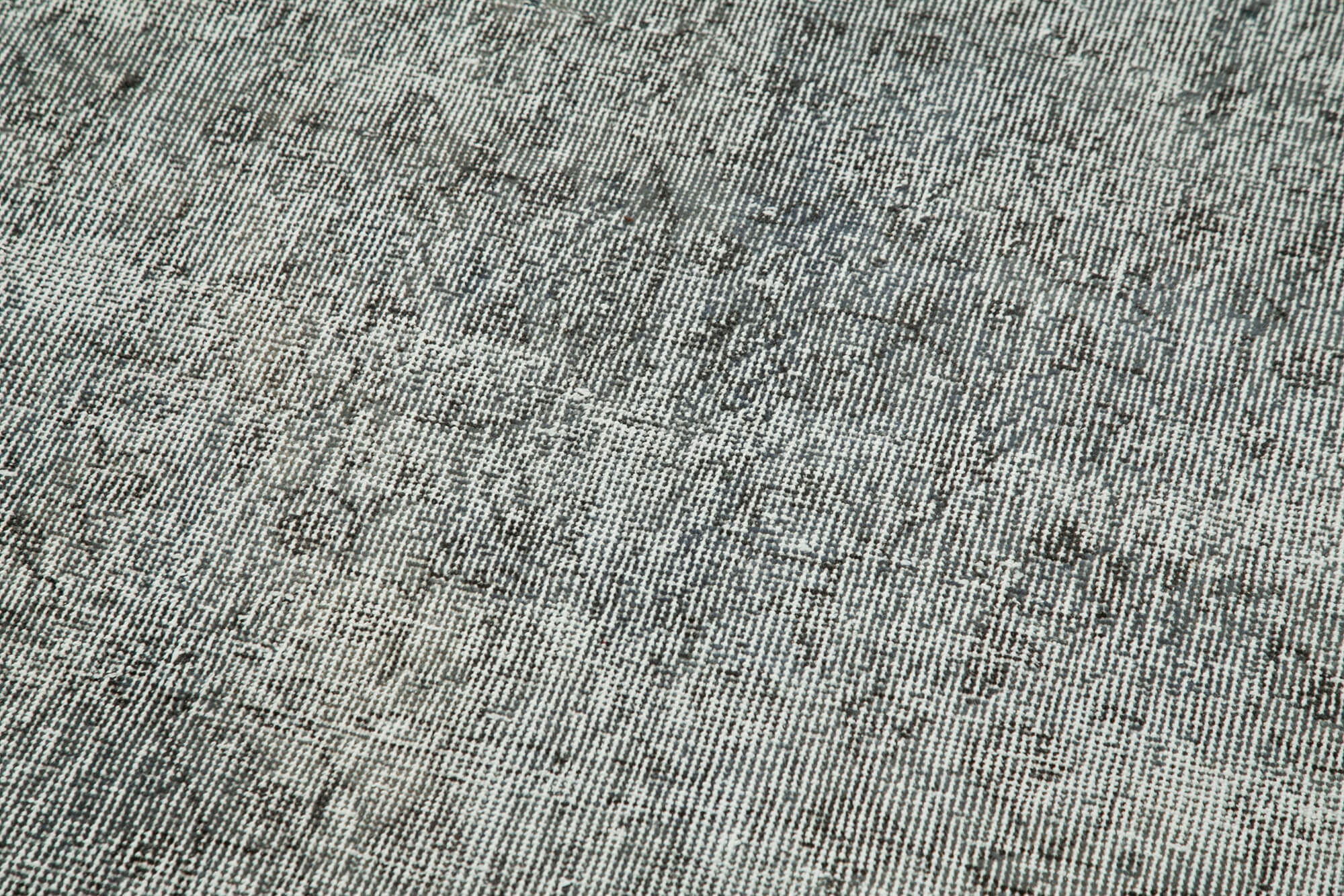 Vintage Handmade Area Rug - Overdyed Blue Turkish Cotton Wool Carpet 3'0'' x 10'3''