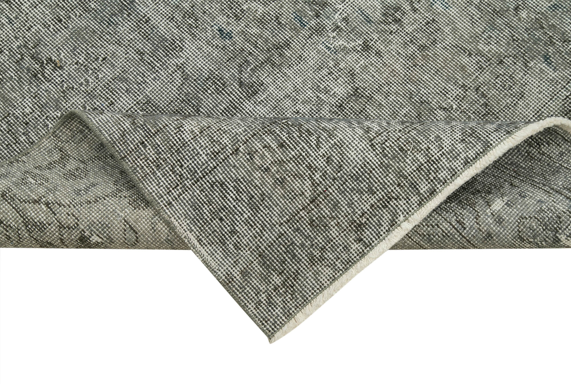 Vintage Handmade Area Rug - Overdyed Blue Turkish Cotton Wool Carpet 3'0'' x 10'3''