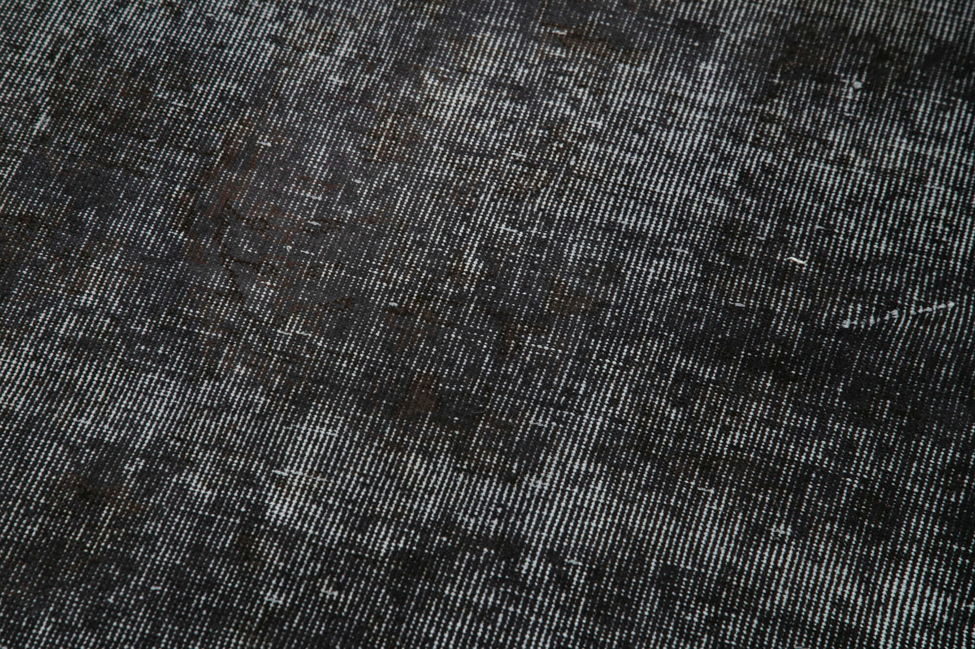Handmade Wool Area Rug - Overdyed Black Vintage Cotton Wool Rug 2'7''x9'6''