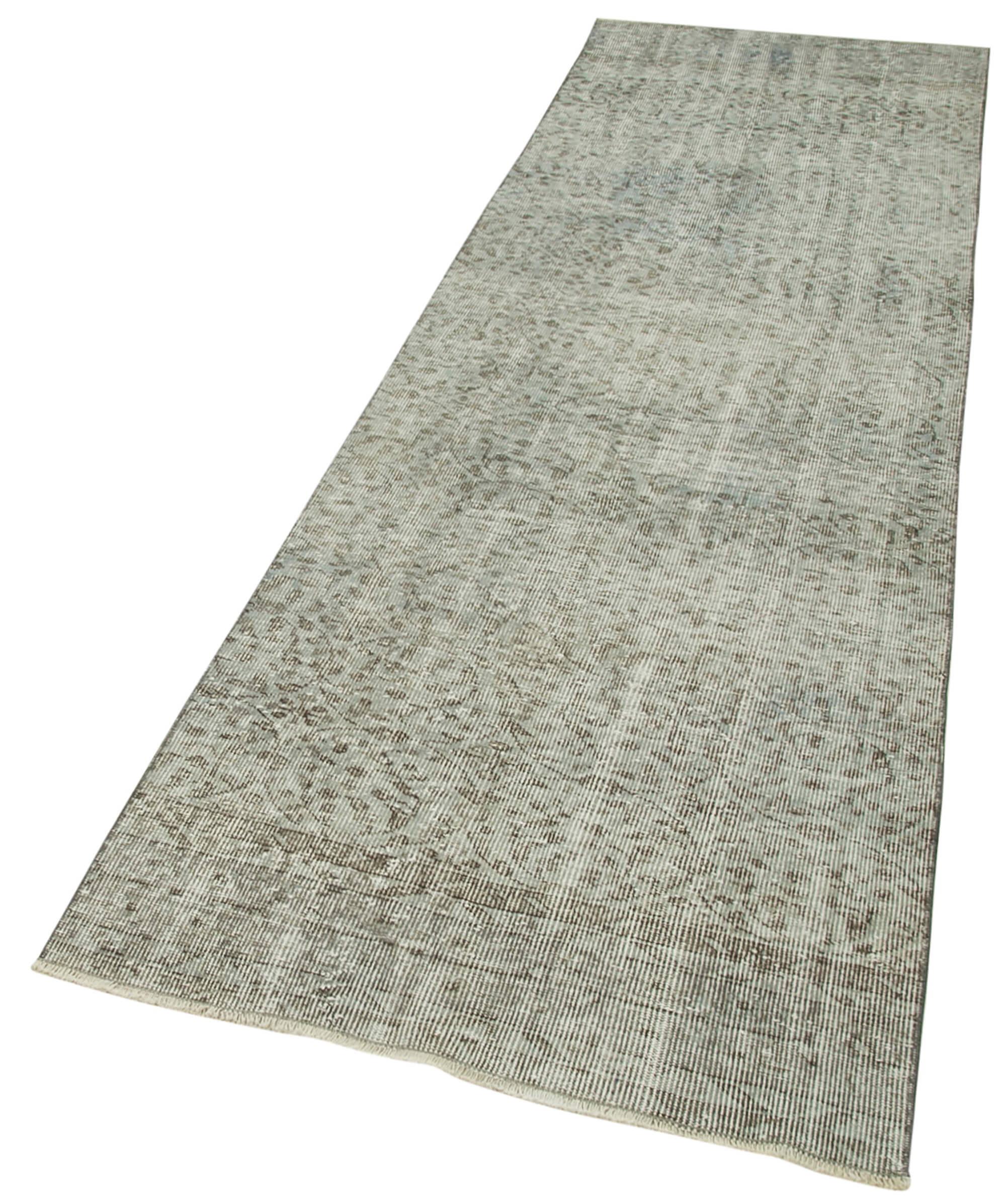 Handmade Vintage Area Rug – Overdyed Wool, Blue 3'x10' Durable Handmade Rug