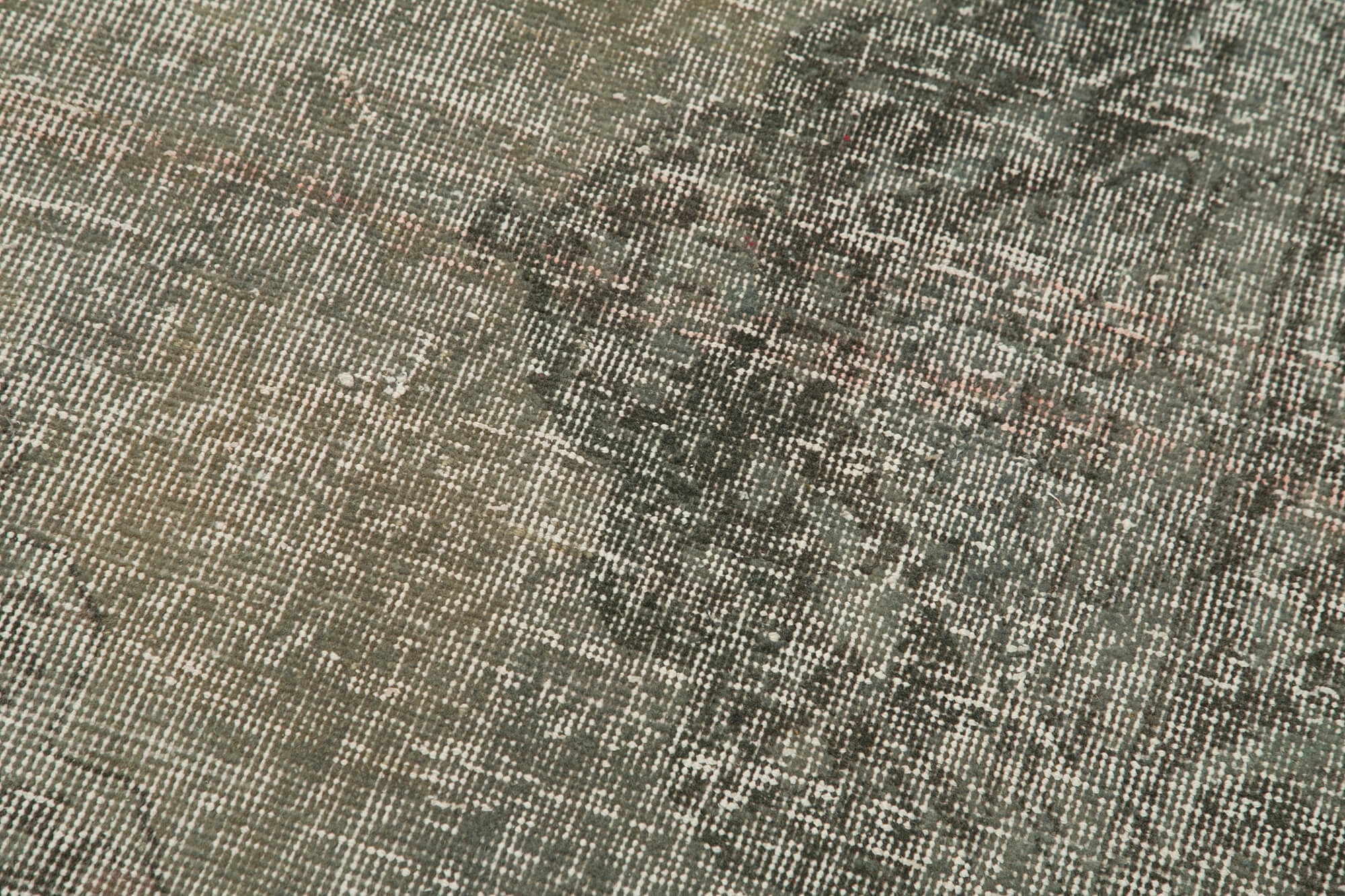 Handmade Vintage Area Rug – Overdyed Wool Rug | Grey 2'4'' x 9'7'' Carpet
