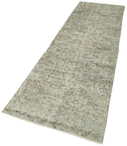 Handmade Vintage Area Rug – Handcrafted Floor Decor | Turkish Hand Knotted, Overdyed Wool Rug Grey 2'10''x10'2''