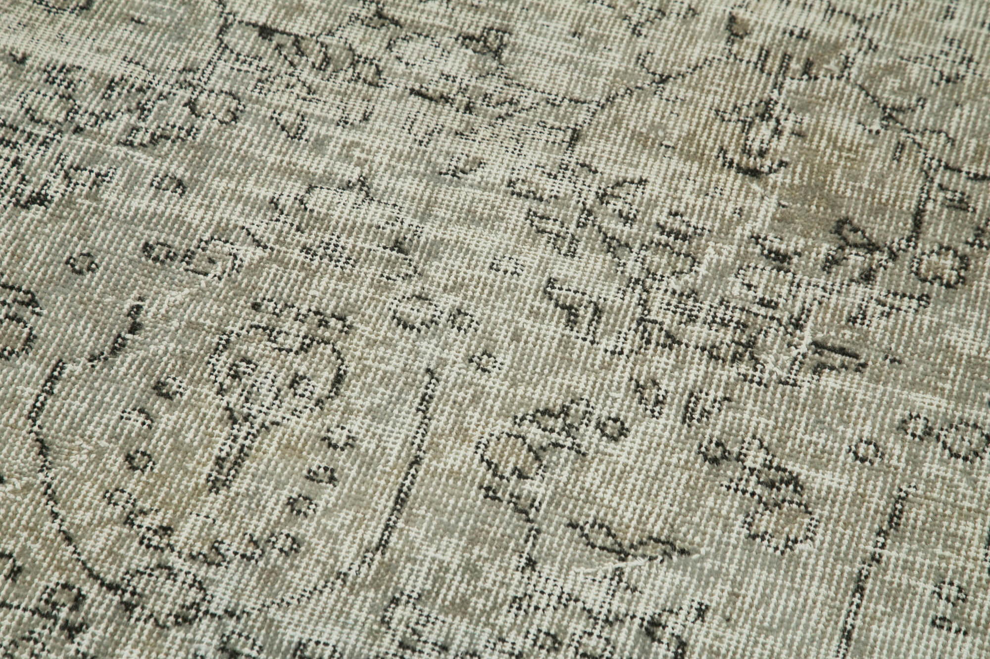 Handmade Vintage Area Rug – Handcrafted Floor Decor | Turkish Hand Knotted, Overdyed Wool Rug Grey 2'10''x10'2''