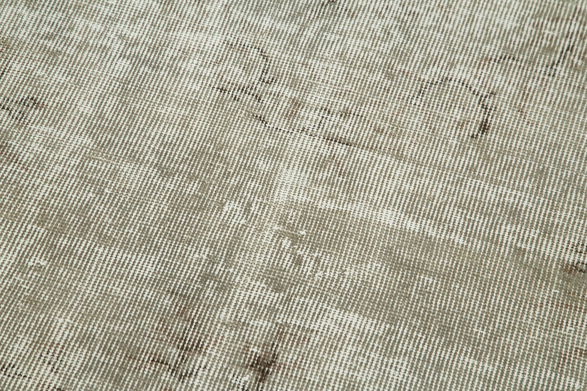 Handmade Vintage Area Rug - Overdyed Wool Rug | Grey Cotton Carpet 2'7''x9'7''