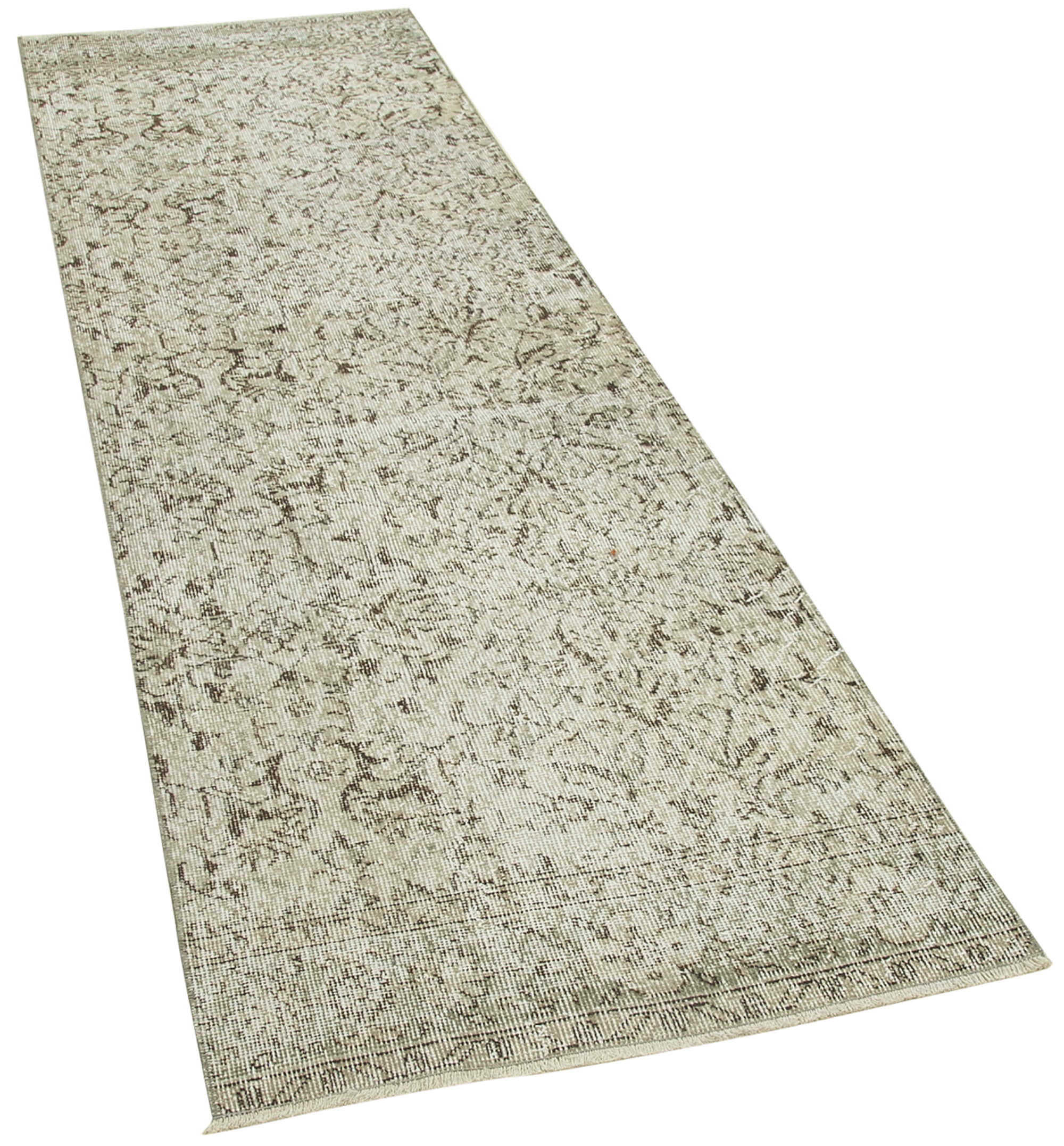 Handmade Wool Area Rug – Overdyed Beige Vintage Cotton Rug 2'8''x8'11''