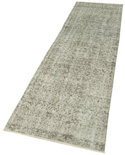 Vintage Wool Area Rug – Handmade Overdyed Vintage Carpet 2'8'' x 9'11'' Grey Runner