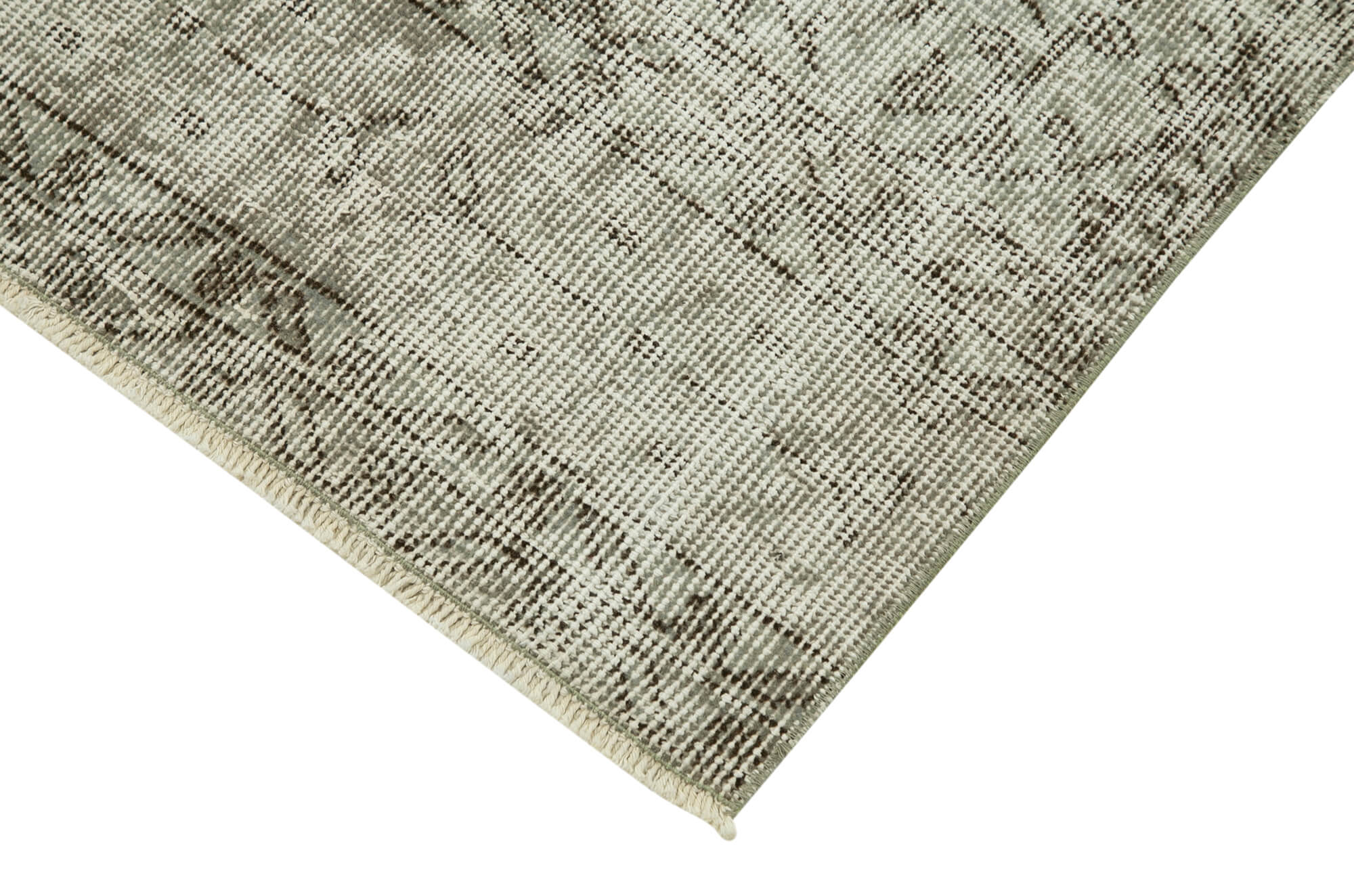 Vintage Wool Area Rug – Handmade Overdyed Vintage Carpet 2'8'' x 9'11'' Grey Runner