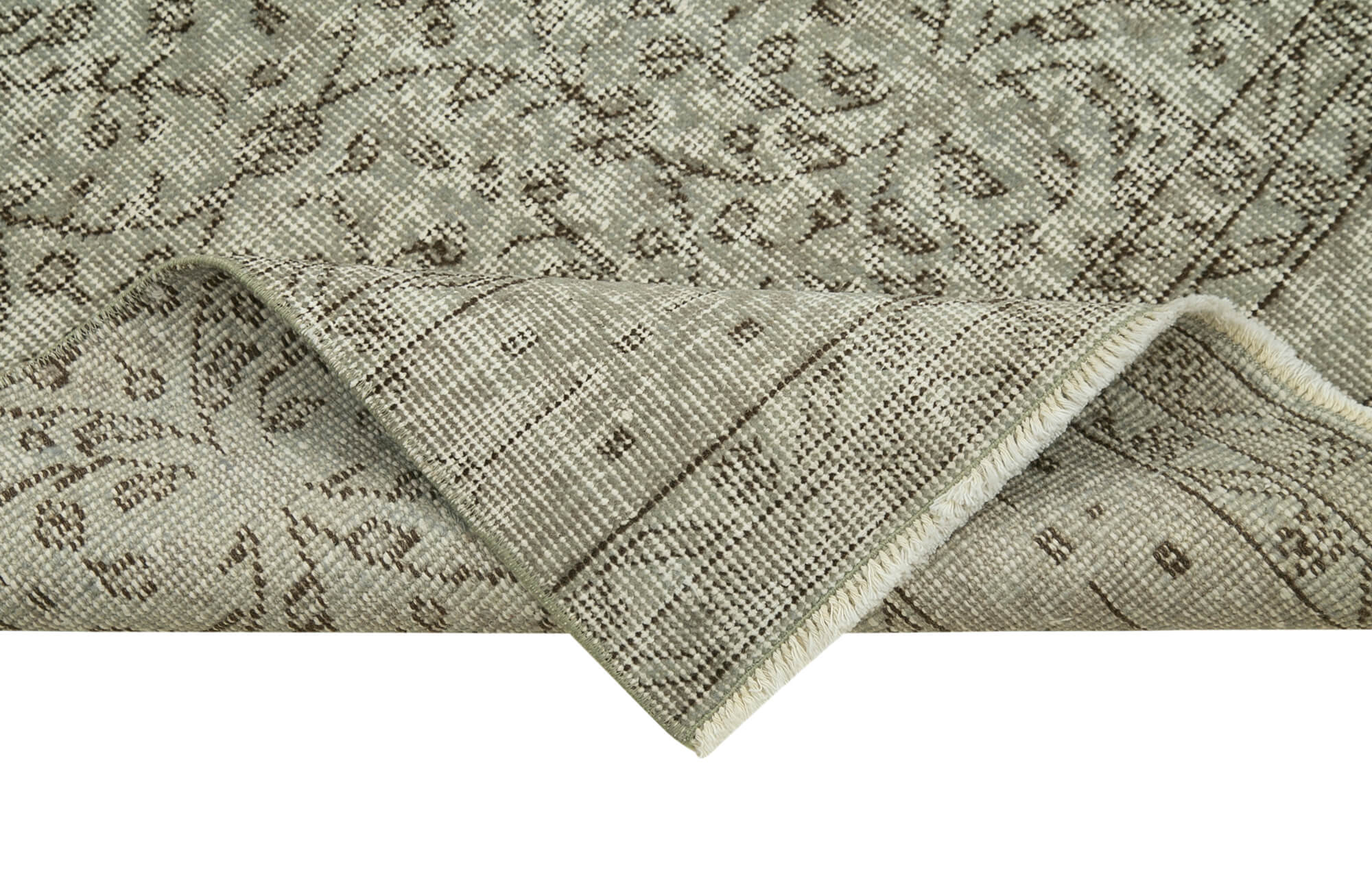 Vintage Wool Area Rug – Handmade Overdyed Vintage Carpet 2'8'' x 9'11'' Grey Runner
