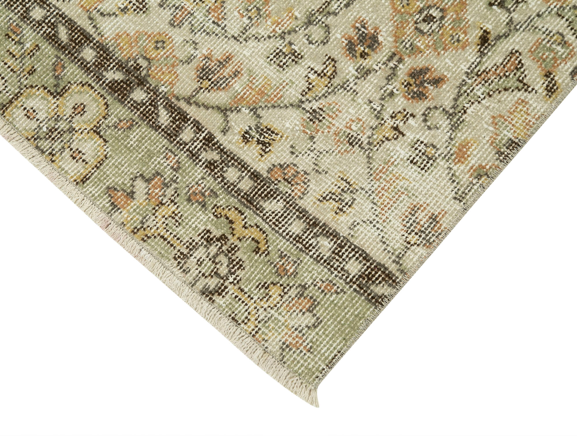 Handmade Vintage Area Rug – Overdyed Wool Rug | Cotton Wool Carpet 2'7''x9'6''