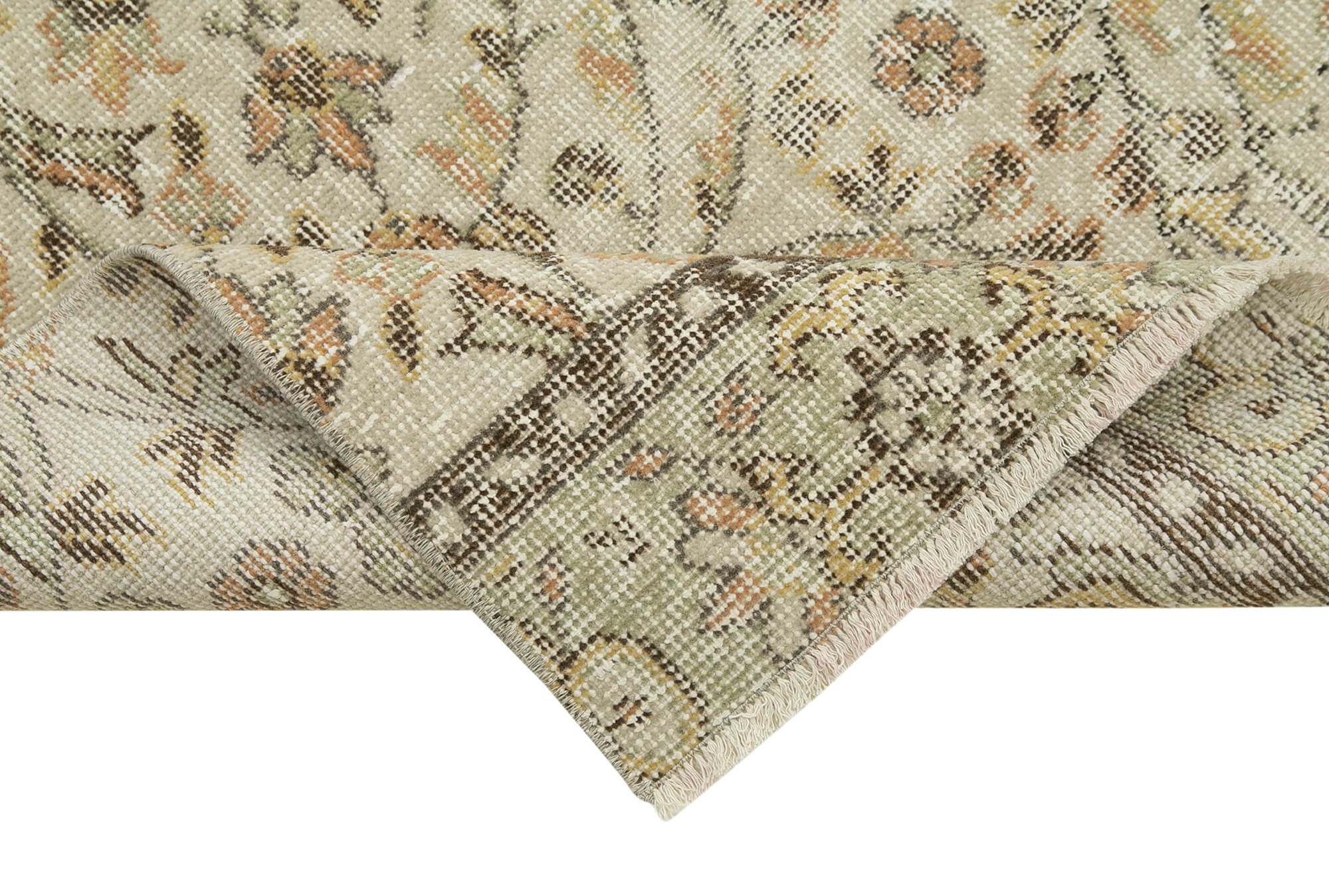 Handmade Vintage Area Rug – Overdyed Wool Rug | Cotton Wool Carpet 2'7''x9'6''