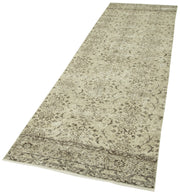 Handmade Vintage Area Rug – Overdyed Beige Turkish Hand Knotted Carpet 2'11''x10'2''