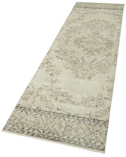 Vintage Handmade Area Rug – Overdyed Beige Turkish Cotton Wool Carpet 2'7''x10'6''