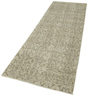 Handmade Vintage Area Rug – Overdyed Wool Rug, 3x10 Natural Fiber Carpet