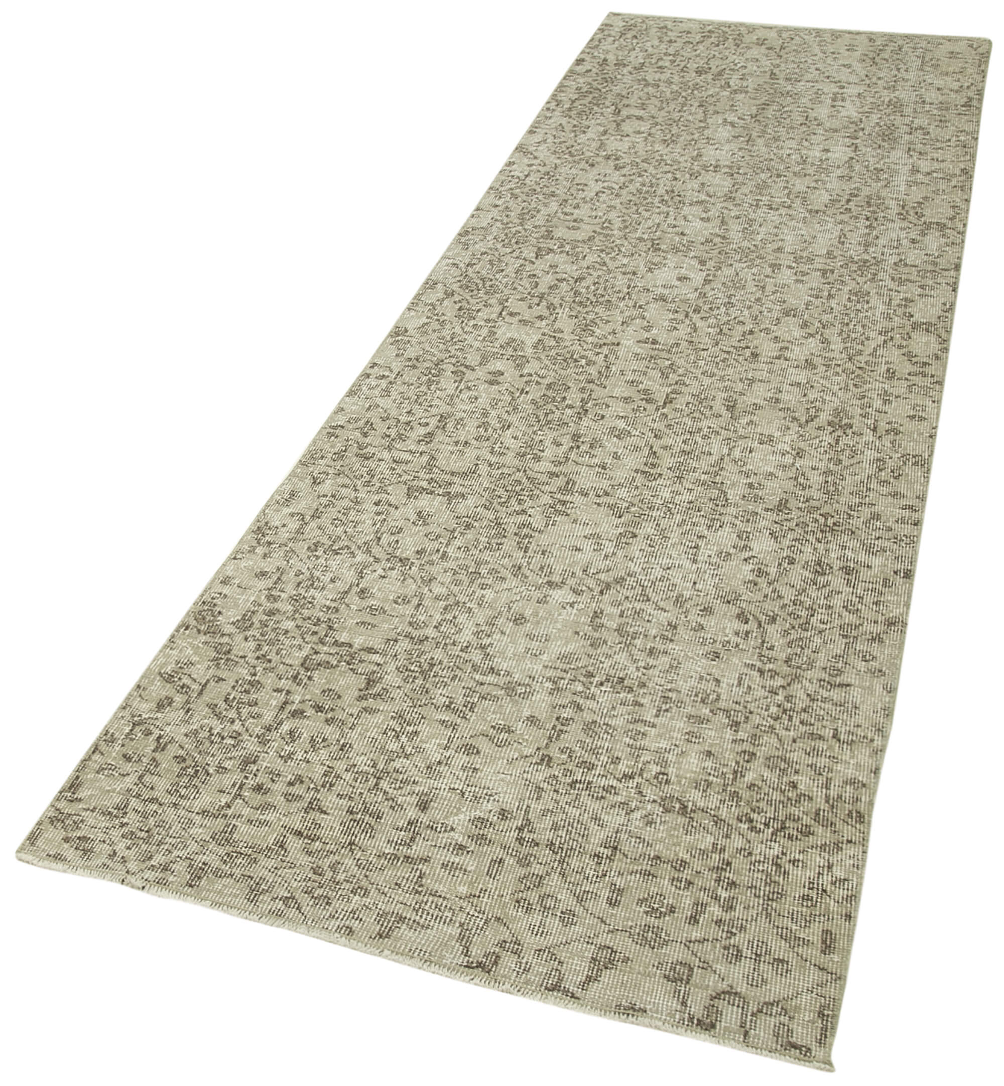Handmade Vintage Area Rug – Overdyed Wool Rug, 3x10 Natural Fiber Carpet
