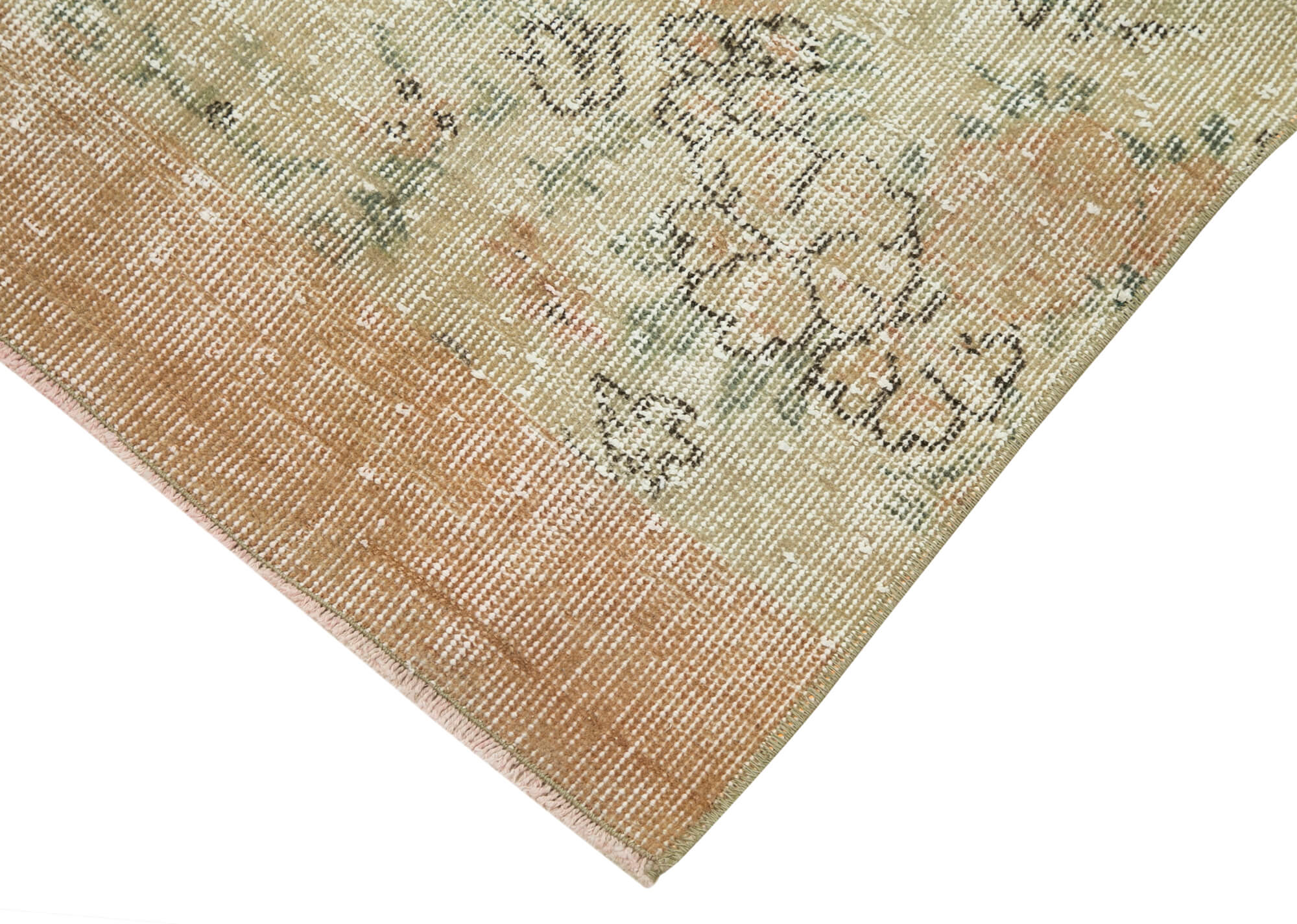 Handmade Area Rug – Overdyed Wool Carpet, Vintage Cotton Rug 3'1" x 10'1"
