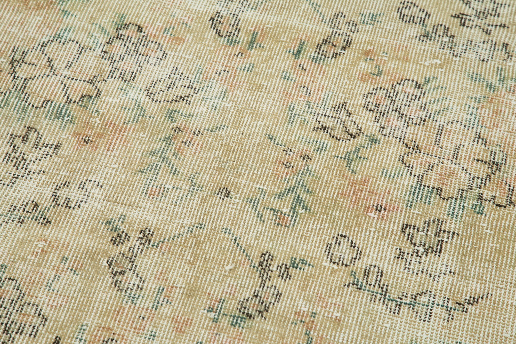 Handmade Area Rug – Overdyed Wool Carpet, Vintage Cotton Rug 3'1" x 10'1"