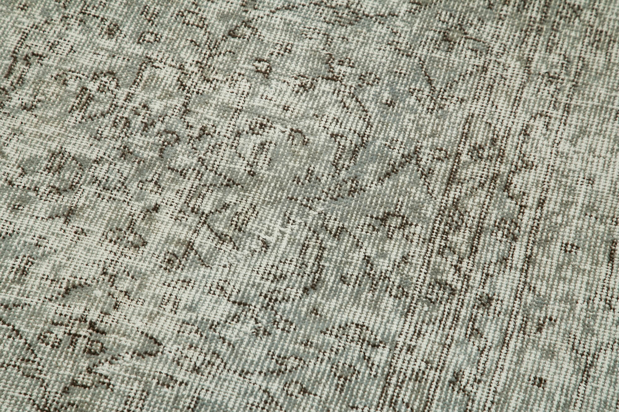 Vintage Wool Area Rug – Handmade Cotton Rug Overdyed Grey Carpet 2'8''x9'9''