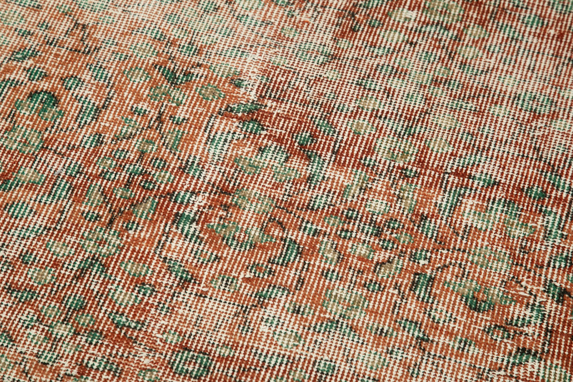 Vintage Area Rug – Handmade Wool Rug Overdyed Beige Cotton Wool Carpet 2'7''x9'3''