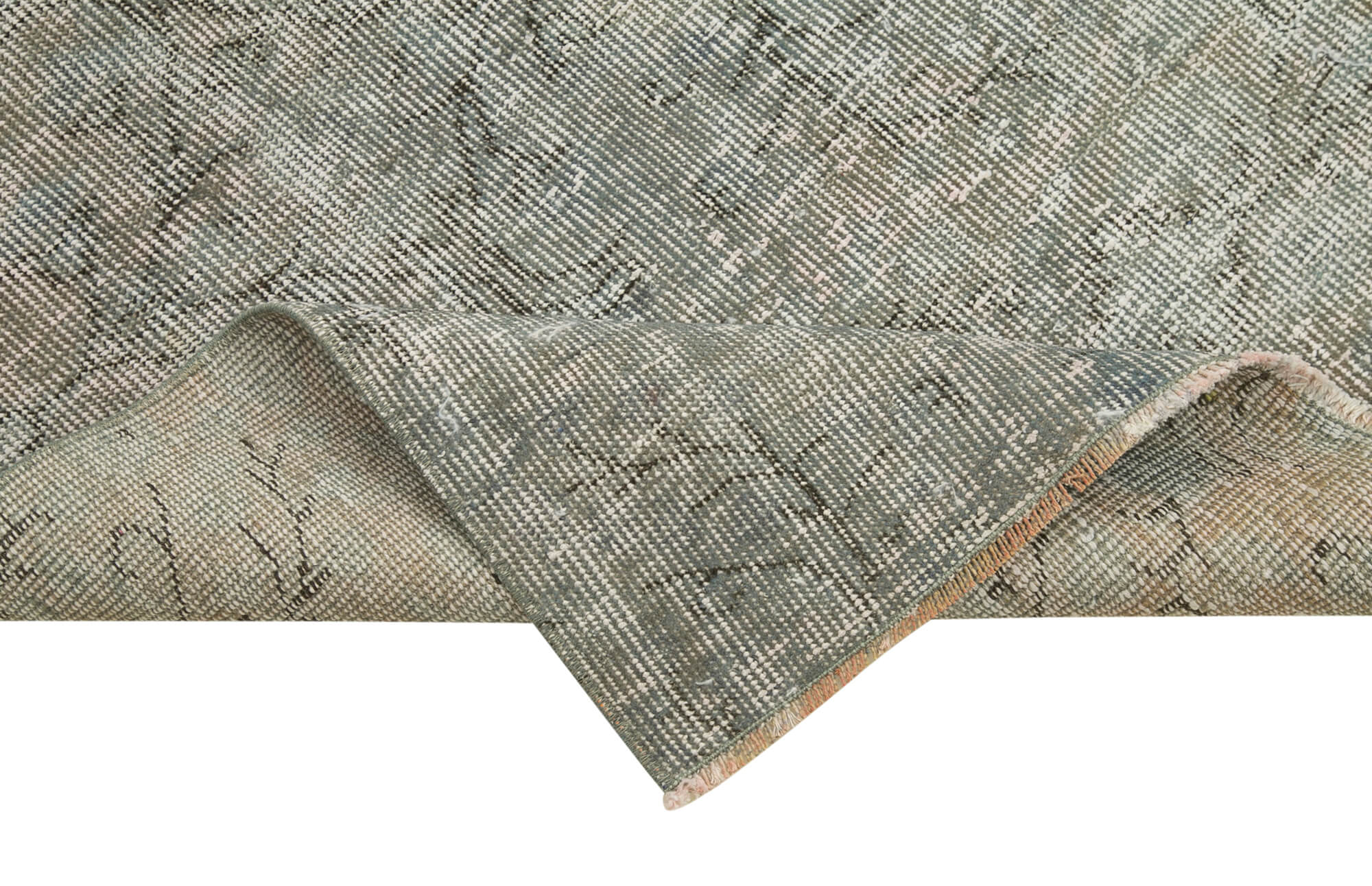 Handmade Area Rug – Overdyed Wool Carpet 2'8'' x 9'11'' | Vintage Cotton Rug