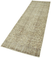 Vintage Area Rug – Handmade Wool Rug Overdyed Beige Carpet 2'7'' x 9'3''