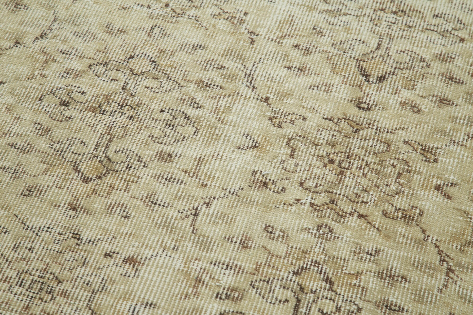 Vintage Area Rug – Handmade Wool Rug Overdyed Beige Carpet 2'7'' x 9'3''