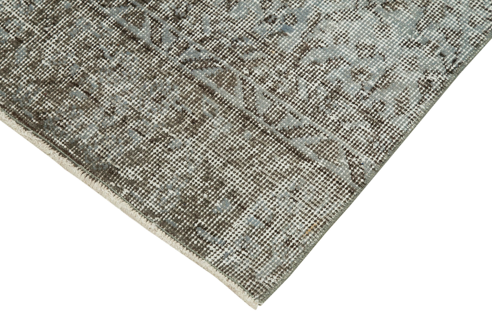 Handmade Vintage Area Rug – Overdyed Blue Rug | Cotton Wool Carpet 2'7''x9'3''