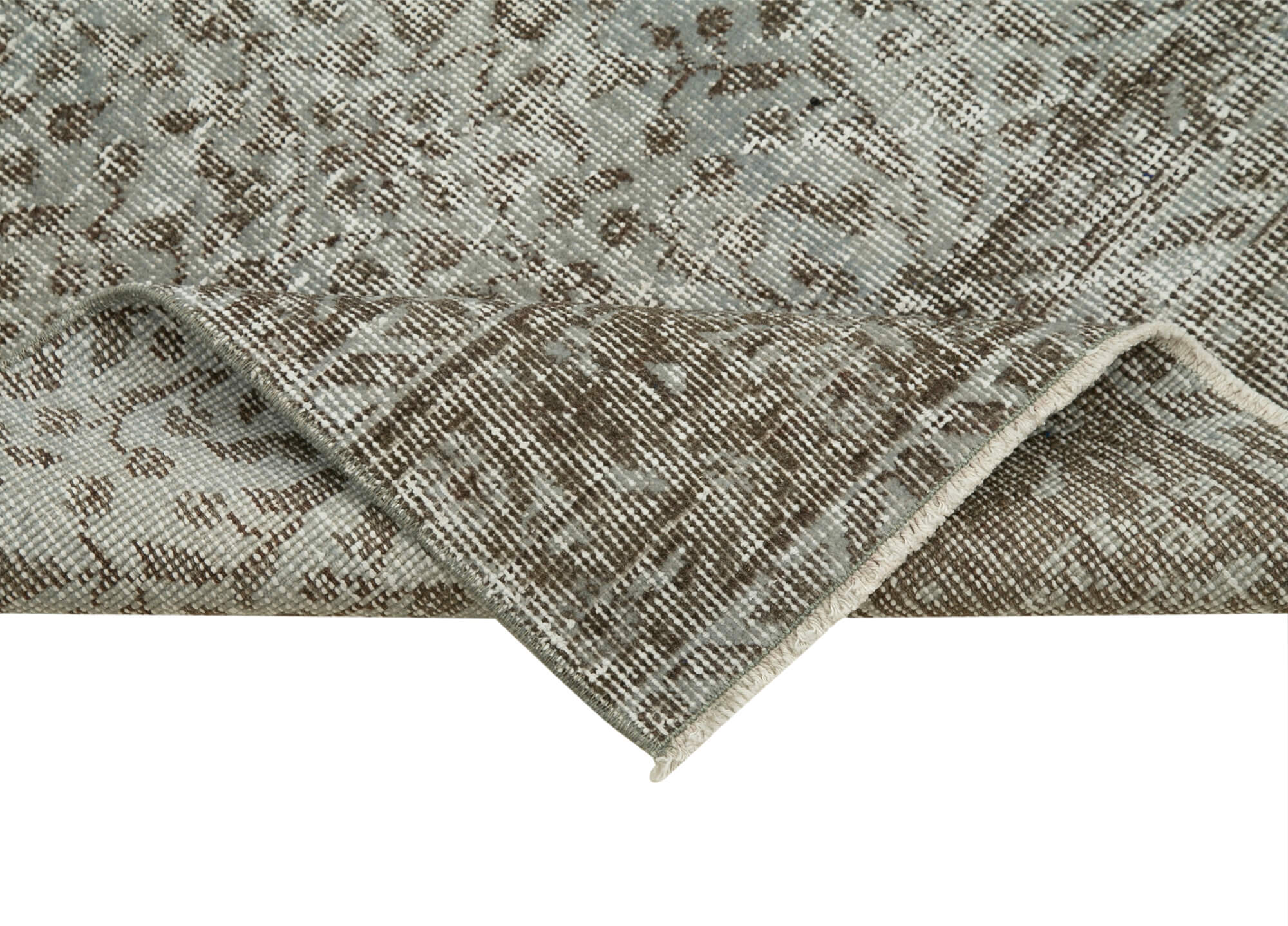 Handmade Vintage Area Rug – Overdyed Blue Rug | Cotton Wool Carpet 2'7''x9'3''