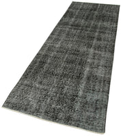 Vintage Area Rug - Handmade Wool Rug Overdyed Black Cotton Wool Carpet 2'11''x9'8''