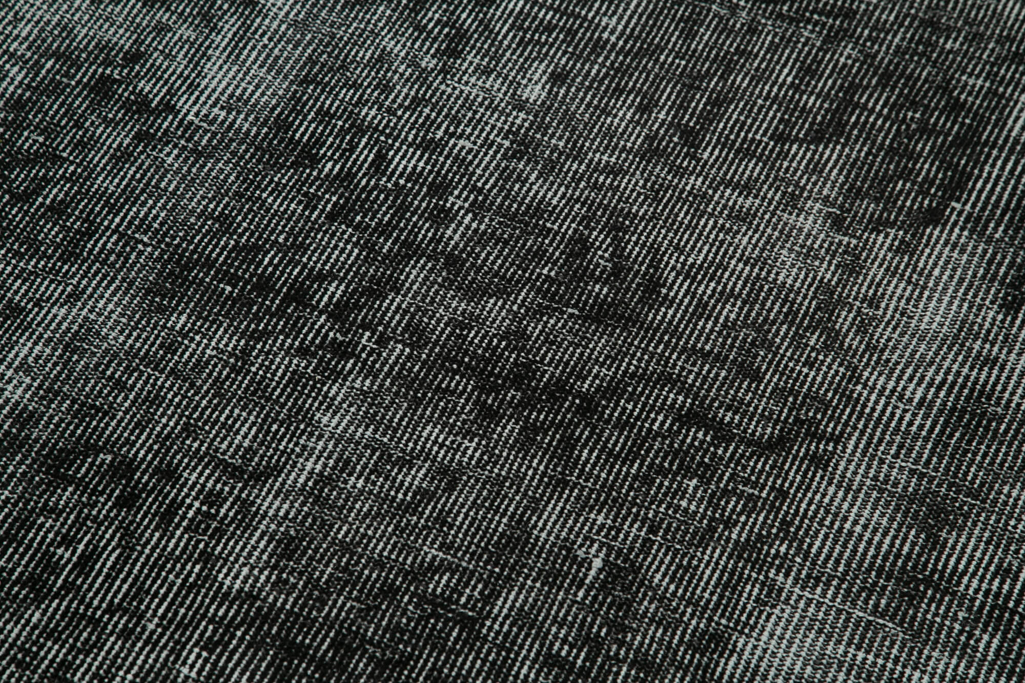 Vintage Area Rug - Handmade Wool Rug Overdyed Black Cotton Wool Carpet 2'11''x9'8''