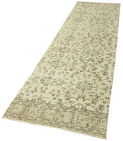 Vintage Handmade Area Rug – Overdyed Beige Turkish Cotton Wool Carpet 2'8''x10'5''