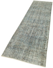 Handmade Vintage Area Rug – Overdyed Vintage Rug with Cotton Wool Carpet Blend 2'6''x10'2''