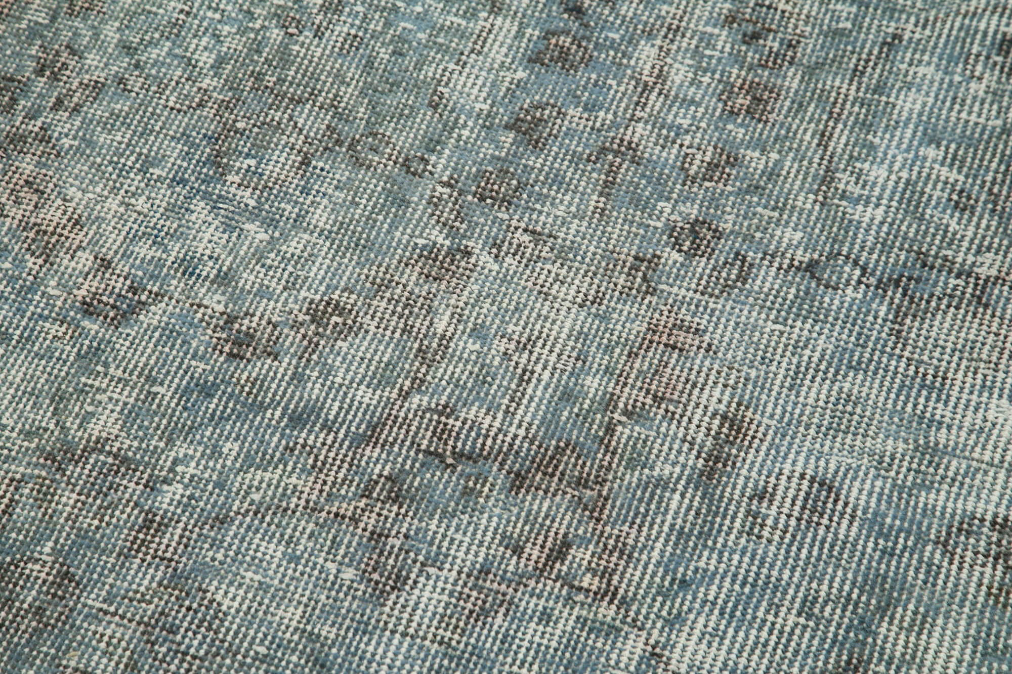 Handmade Vintage Area Rug – Overdyed Vintage Rug with Cotton Wool Carpet Blend 2'6''x10'2''