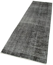 Vintage Handmade Area Rug – Overdyed Black Turkish Cotton Wool Carpet 2'8''x9'7''