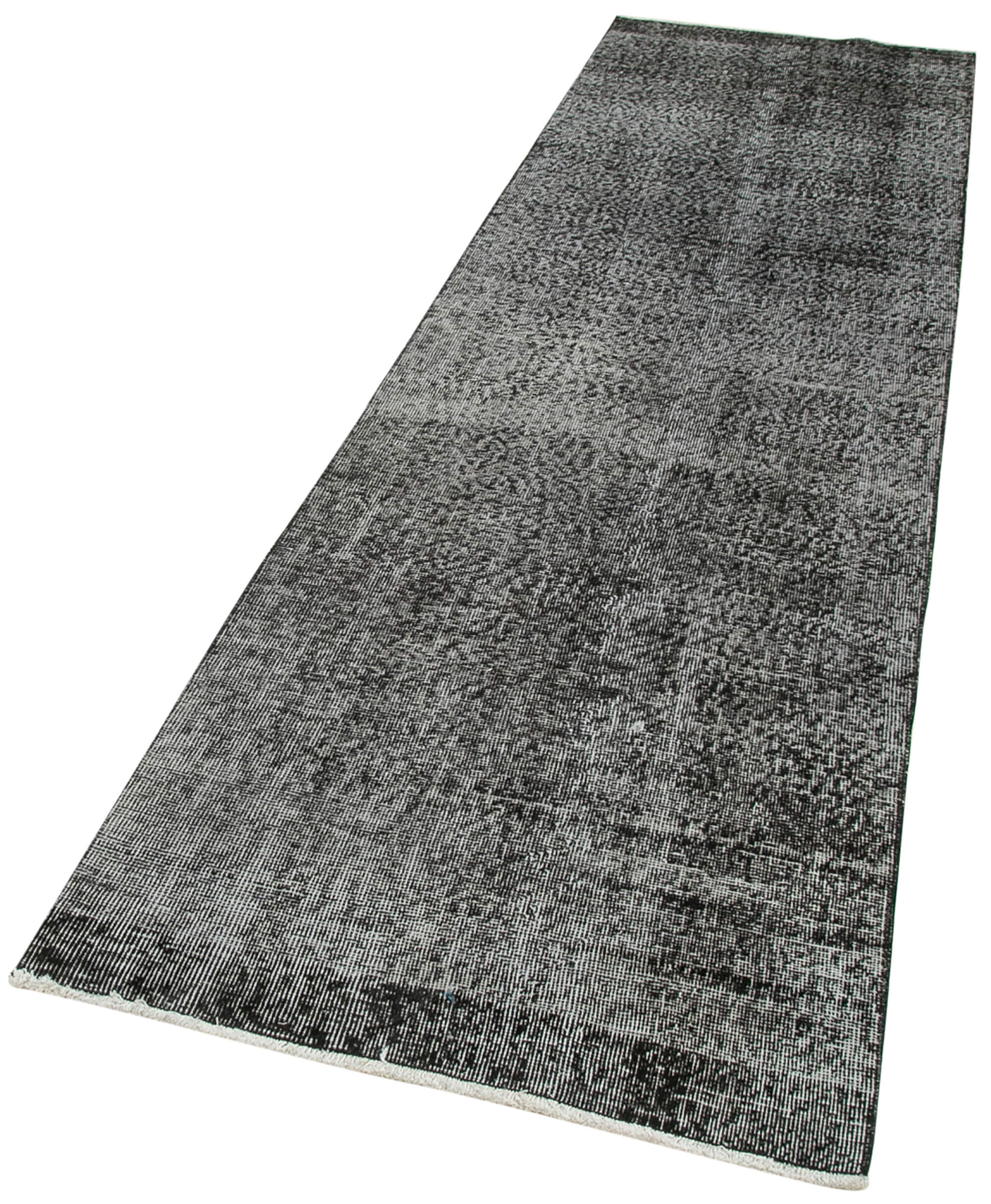Vintage Handmade Area Rug – Overdyed Black Turkish Cotton Wool Carpet 2'8''x9'7''